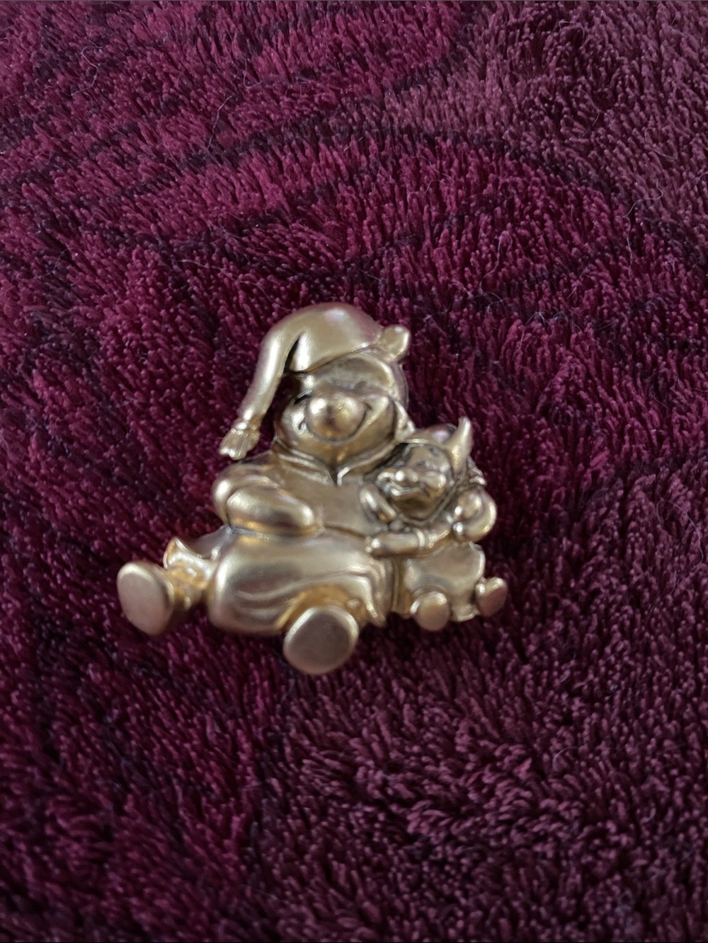 Vintage Disney Gold-Tone Winnie the Pooh and Piglet Brooch
